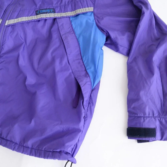 Vintage Banff Purple Gore-tex w Hidden Hood & Reflective Strips Windbreaker L - Picture 6 of 15